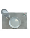Achetez Set de Table Gris Tissé 45x30 cm