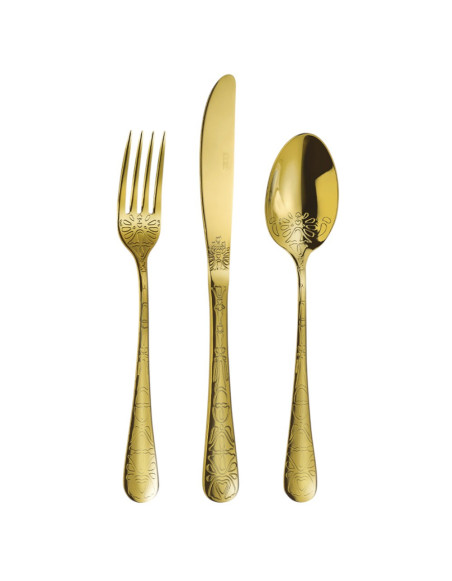 Service de 24 pcs Tattoo Gold, inox 18/10, épaisseur 1,8 mm 