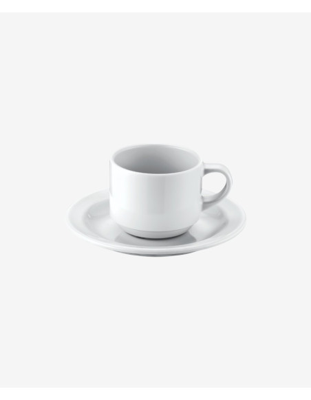 Tasse et Sous-Tasse Blanche - Aspect Porcelaine