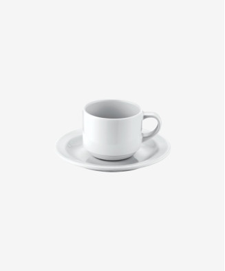 Tasse et Sous-Tasse Blanche - Aspect Porcelaine