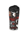 Mug thermo 440ml pour café ou thé avec couvercle Contenance:0,440L Décor:Café du matin