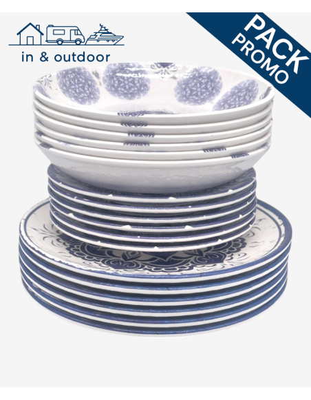 Service Larissa 18 pièces, assiettes creuses | Majolietable