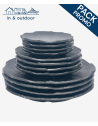 Service 12 pièces rondes Terra Black (4 personnes) - Élégance Contemporaine pour Votre Table