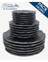 Service 18 pièces rondes Terra Black (6 personnes) - Élégance et Style pour Vos Repas