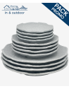Service 12 pièces rondes, Gris Granite (4 personnes) - Modernité et Élégance pour Votre Table