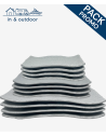 Service 12 pièces rectangles, Gris Granite (4 personnes) - Modernité et Style pour Tous vos Repas