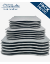 Service 18 pièces rectangles, Gris Granite (6 personnes) - Élégance et Modernité sur Votre Table