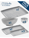 Buffet 10 pièces de présentations, Gris Granite - Chic et Pratique pour Toutes les Occasions