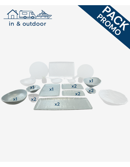 Buffet 14 pièces de présentations, Gris Granite - Élégance et Praticité Réunies pour un Service Parfait