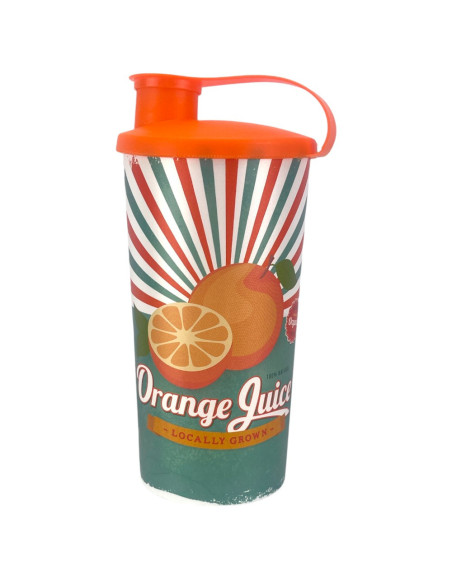 Gobelet réutilisable 0,470L, Orange, refermable 