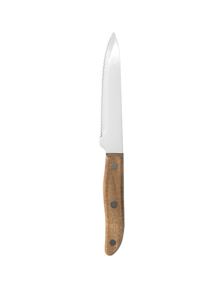 Kobe couteau à viande avec dentelure manche en bois naturel L.244 mm 