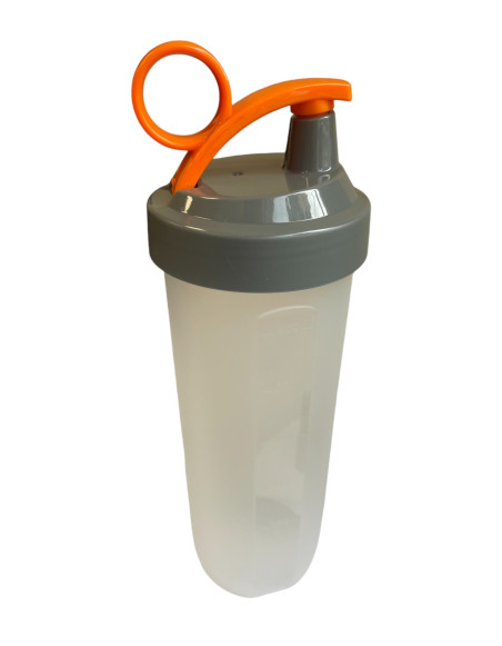 Gourde shaker sport, graduée, 600 ml, Orange,Transparent 