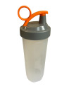 Gourde shaker sport, graduée, 600 ml, Orange,Transparent 