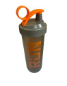 Gourde shaker sport, graduée, 600 ml, Orange,Gris 