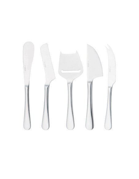 Service de 5 pcs à fromage avec boîte en carton kraft, acier Inoxydable 