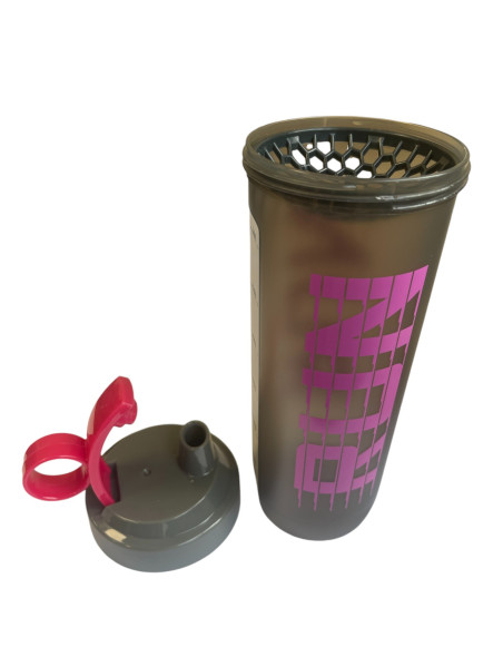 Gourde shaker sport, graduée, 600 ml, Rose,Gris 