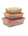 Set 3 boîtes alimentaires 0,35L - 0,6L - 1,05L multicolor 