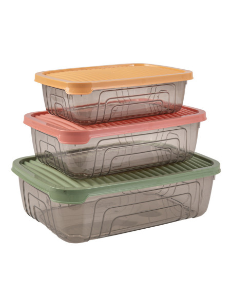 Set 3 boîtes alimentaires 0,6L - 1,05L - 1,75L multicolor 