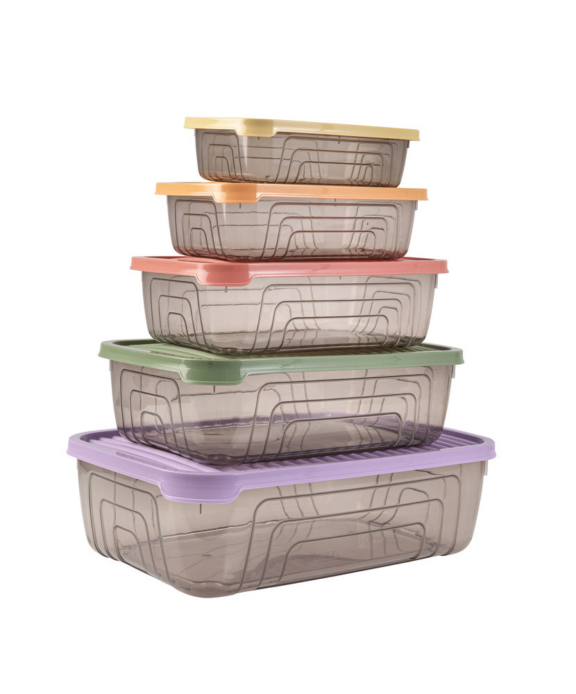 Set de 5 boîtes alimentaires multicolores