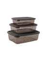 Set 3 boîtes alimentaires grises, 0,6L - 1,05L - 1,75L 