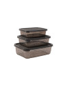 Set 3 boîtes alimentaires grises, 0,35L - 0,6L - 1,05L 