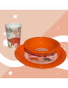 Set Dinosaure de 3 pièces petit déjeuner enfant (bol, verre, et assiette) 
