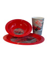 Set Speed Racer de 3 pièces petit déjeuner enfant (bol, verre, et assiette) 