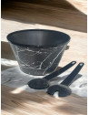 Saladier & couverts 4,6 litres, Noir, Marbre 
