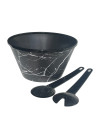 Saladier & couverts 4,6 litres, Noir, Marbre