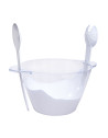 Saladier & couverts 4,6 litres, transparent 