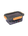 Boîte de conservation alimentaire noire avec clips de fermeture Contenance:0.6 litres