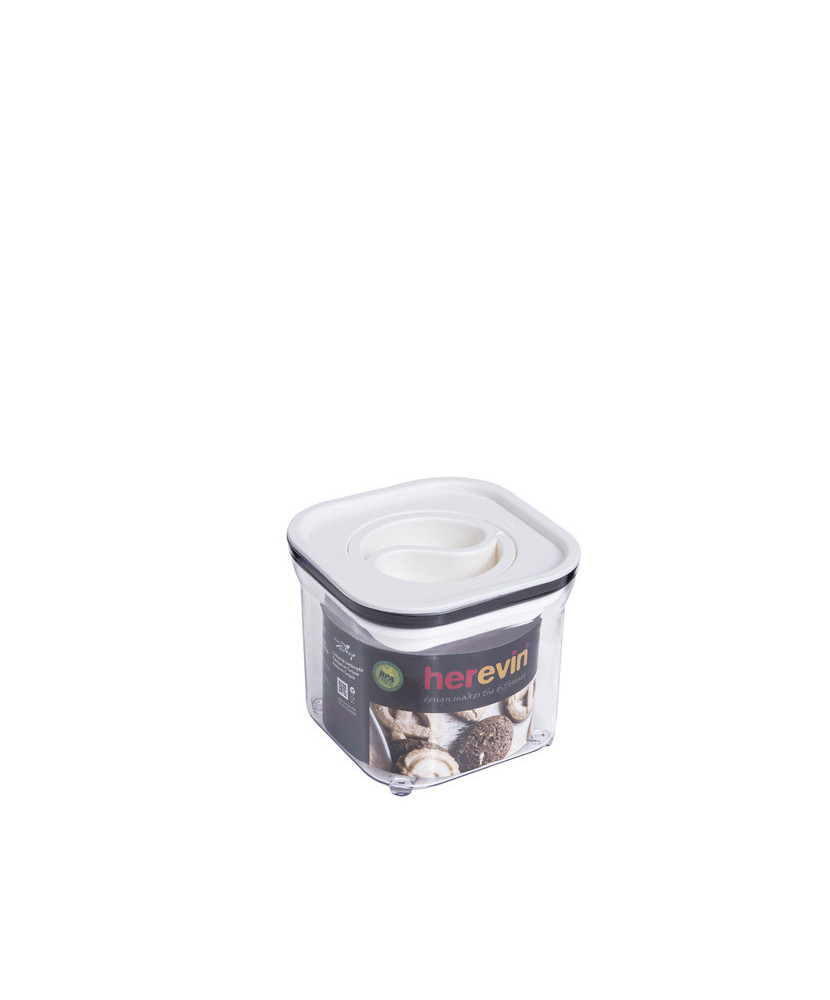 Boîte alimentaire hermétique blanche carrée, fermoir rotatif Contenance:0.7 litres