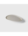 Assiette elliptique gris clair mélamine Dimensions:dessert - 25x15x1,8 cm
