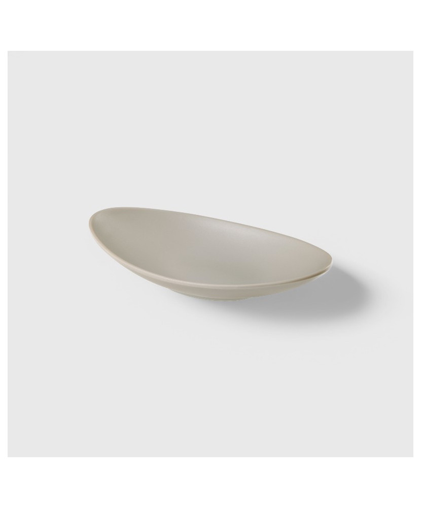 Assiette ovale creusée gris clair mélamine Dimensions:petite - 18x10x3,5 cm