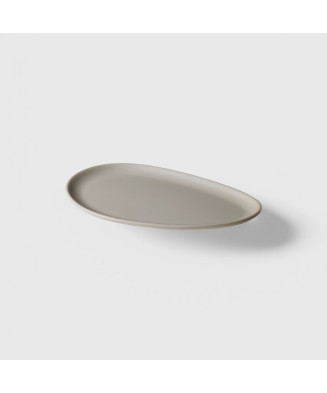 Assiette elliptique gris clair mélamine Dimensions:Grande - 35x24,8x1,6 cm