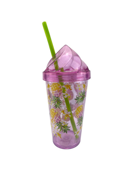 Gobelet, motif et couvercle "glace" Contenance:Ananas 