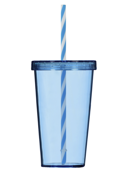 Gobelet, couvercle plat Couleur:Bleu
