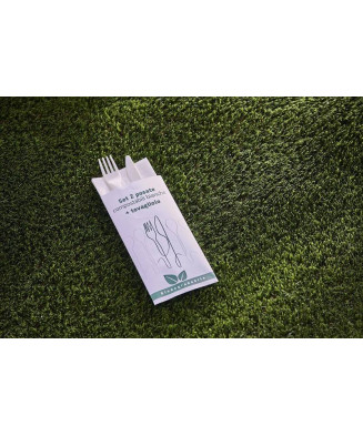 Couverts biodégradables avec étuis