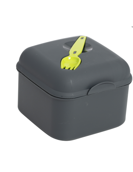 Boîte pique-nique grise avec saucière et fourchette Accessoire:Fourchette grise