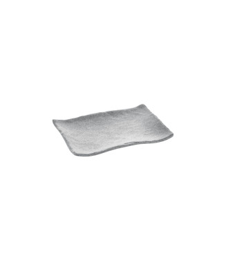 Assiette rectangle, Gris Granite, 100% Mélamine Dimensions:L.19.2 x l.27.7 x h.2.8 cm