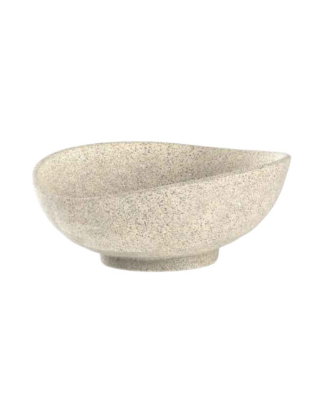 Bol ovale, Blanc Granite, 100% Mélamine Dimensions:L.20 x l.24 x h.8.8 cm