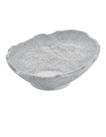Bol ovale, Gris Granite, 100% Mélamine Dimensions:L.22.5 x l.23.5 x h.9.5 cm