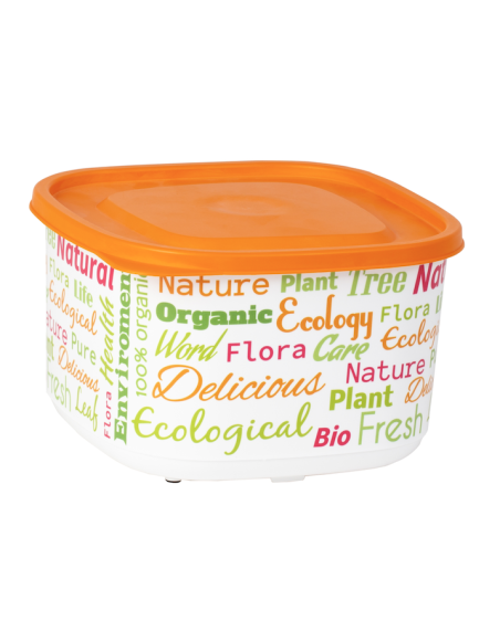Boîte XL alimentaire 4,2L, décor écritures Couleur:Orange