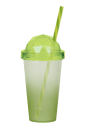 Gobelet, fumé et couvercle "diamant" Couleur:Vert