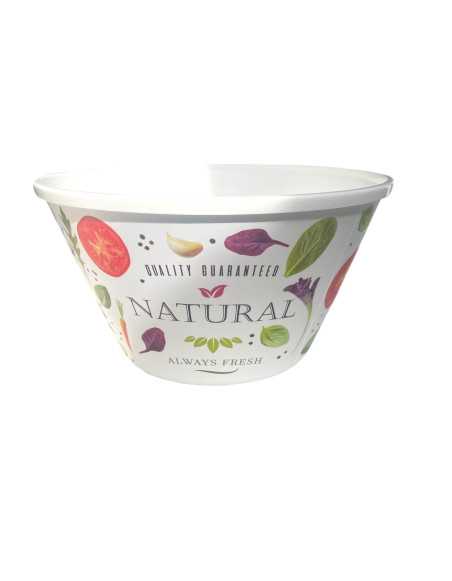 Saladier Blanc Légumes 4,6L - Mélamine Élégante pour Vos Repas