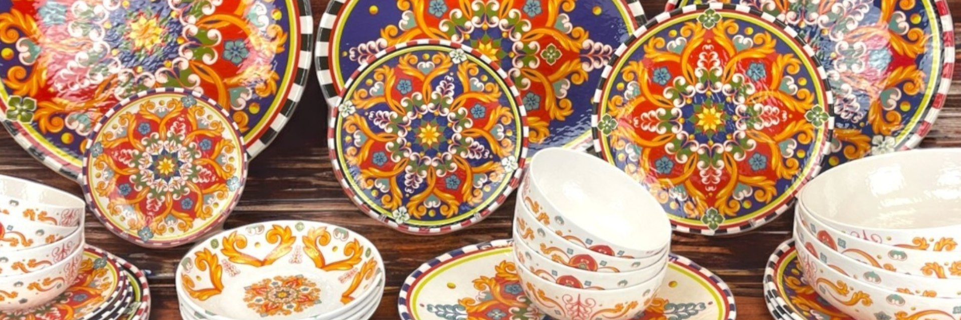 Vaisselle incassable Cordoba, motifs colorés